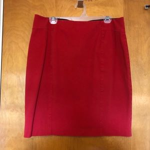 Red Ann Taylor Pencil Skirt Size 16.